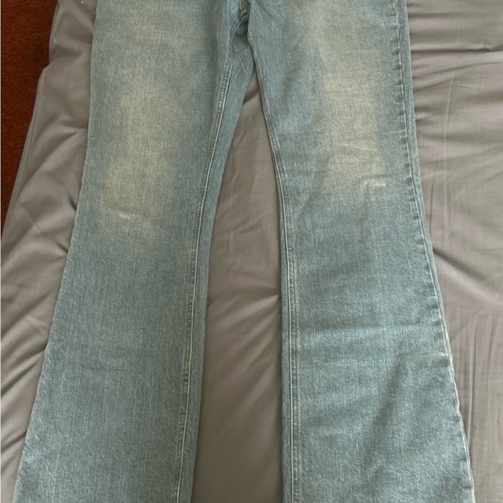 ASOS Blue Flare Wide Leg Jeans